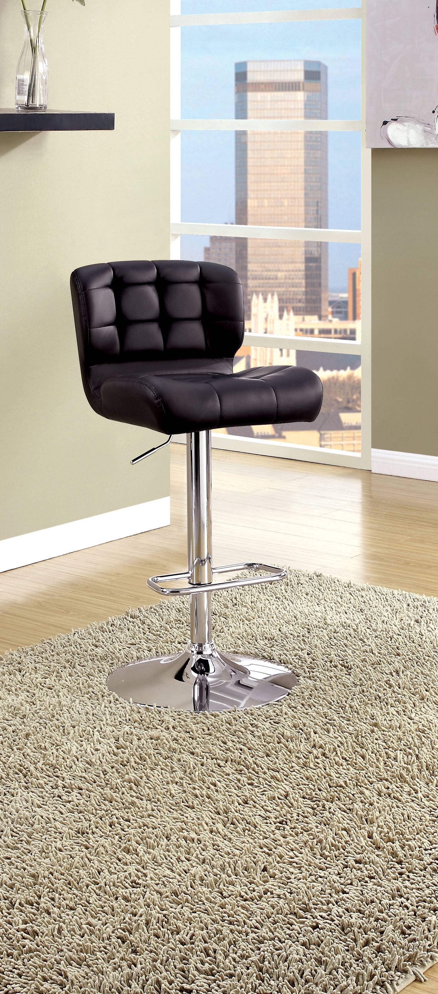 Hovey Contemporary Swivel Bar Stool in Black